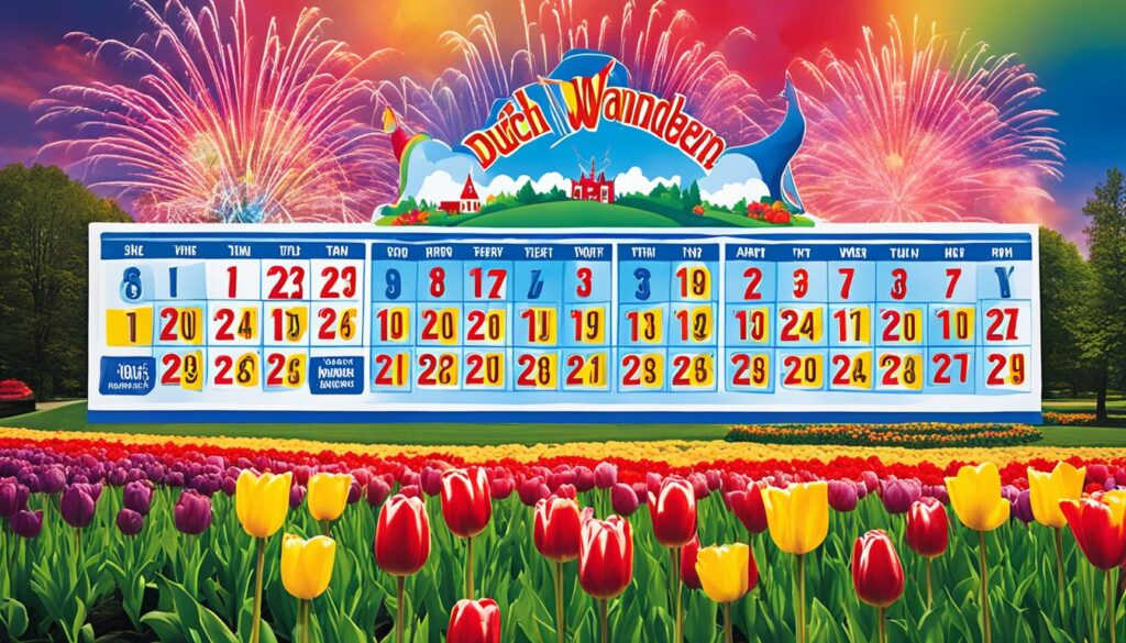 Dutch Wonderland Hours and Calendar