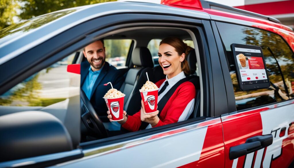 Order online and drive-thru services at KFC