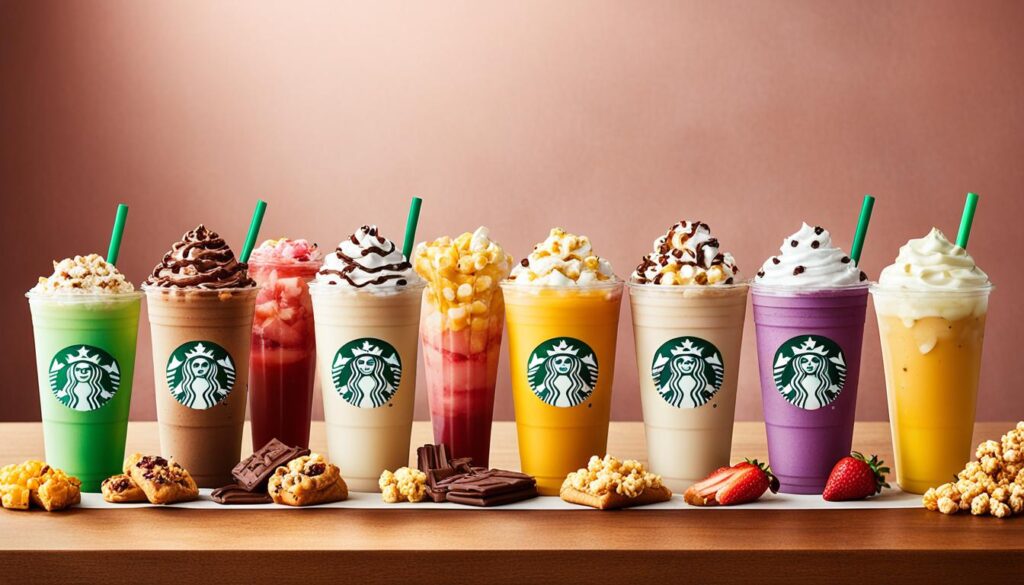 Starbucks beverages and snacks