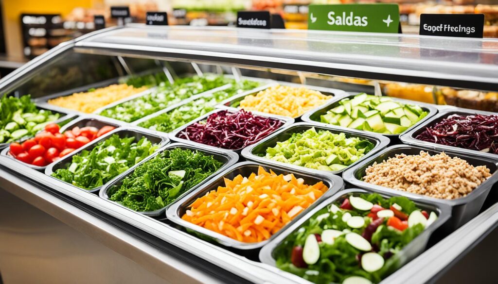 grab-and-go salads and sandwiches