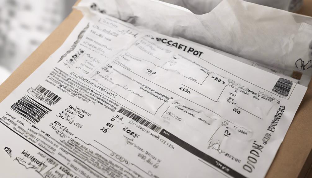 receipts for business expenses