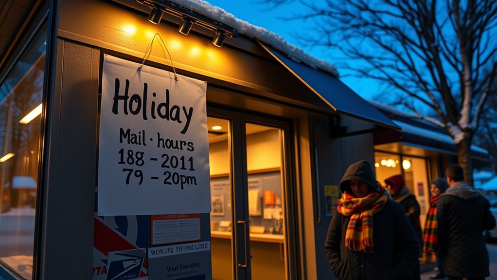 usps holiday mail schedule