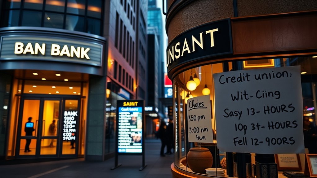 bank hours and closures