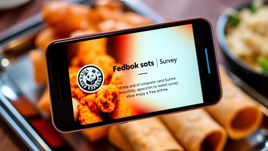 complete survey for free entree
