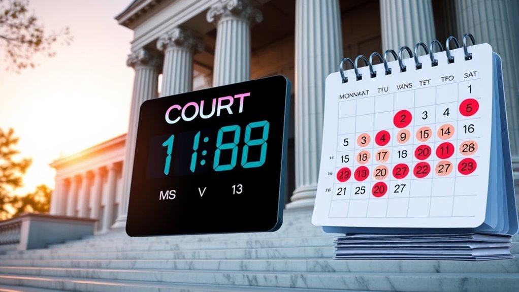 court closures and deadlines