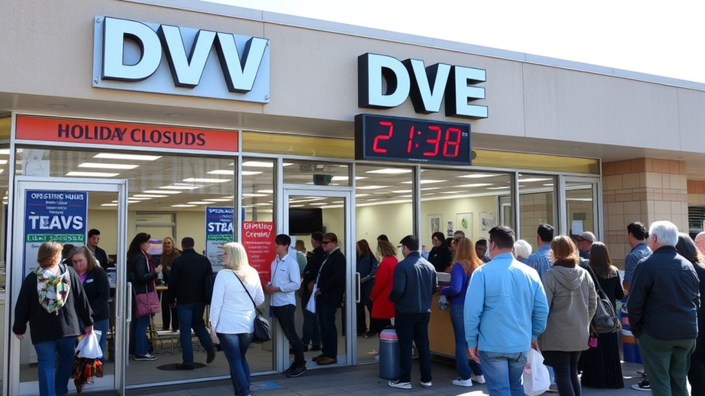 dmv hours and closures