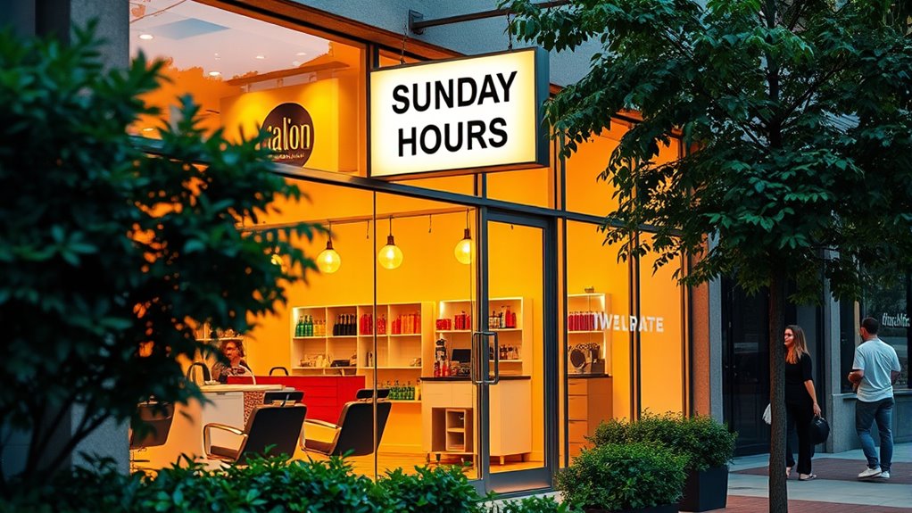 finding sunday salon hours