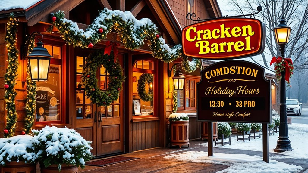 holiday hours and specials