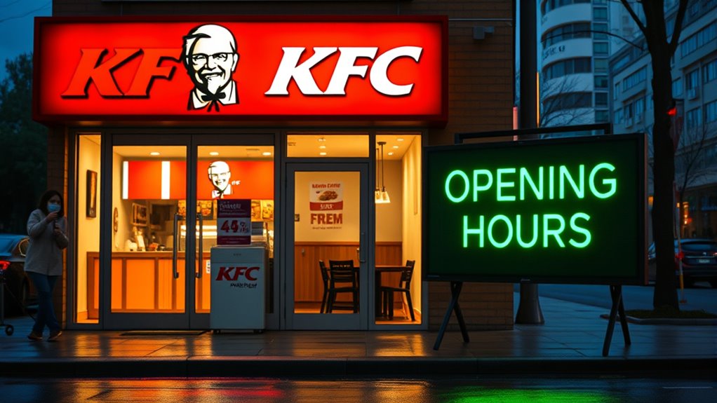 kfc hours tasty timing