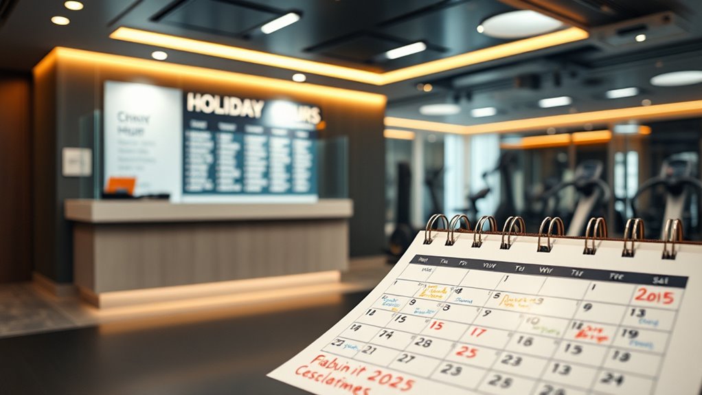 plan workouts around holiday hours