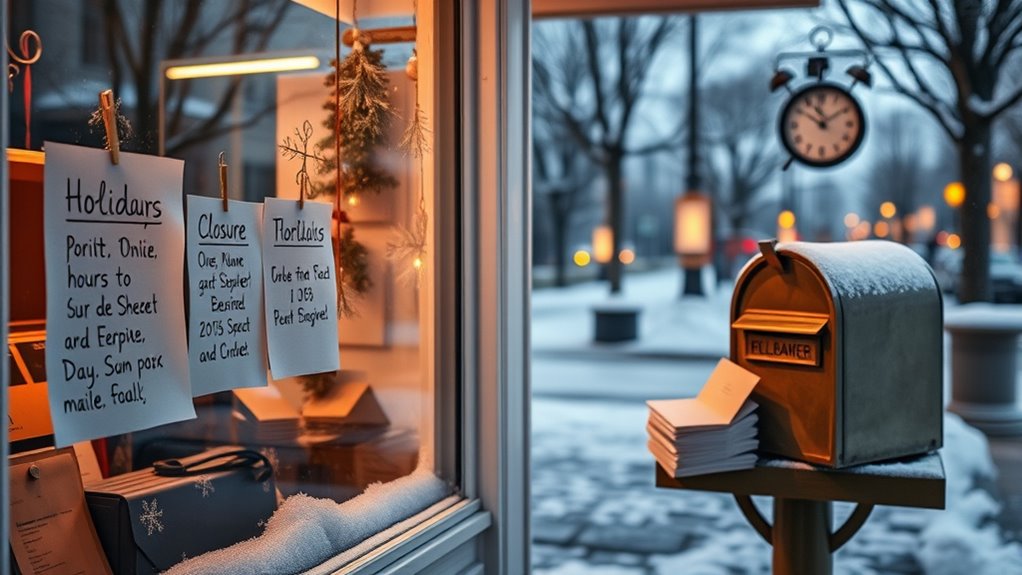 post office holiday schedule