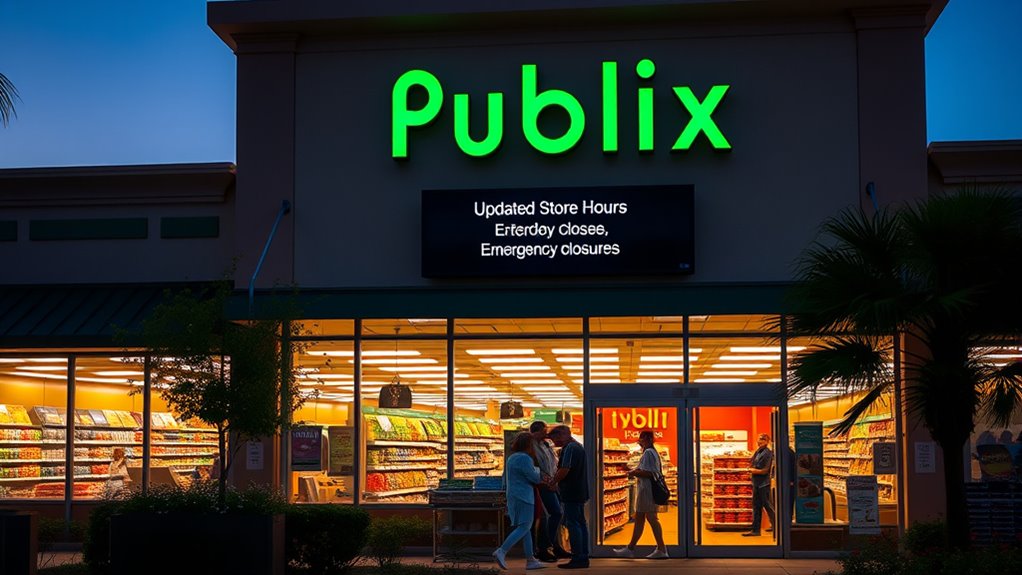 store hours and temporary closures