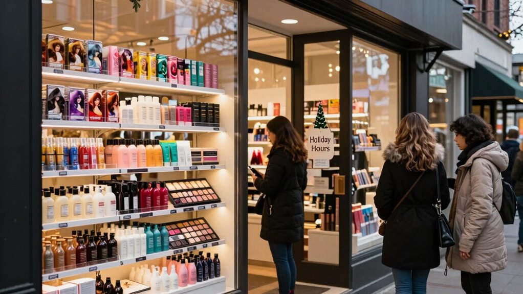 beauty stores holiday weekend hours