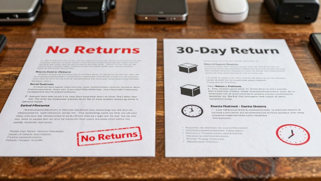 compare return policies carefully