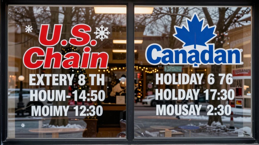 comparing u s and canadian holiday hours
