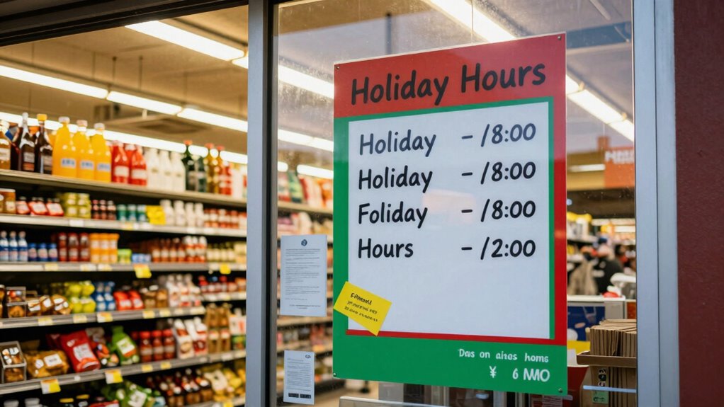 holiday store hour adjustments